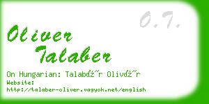 oliver talaber business card